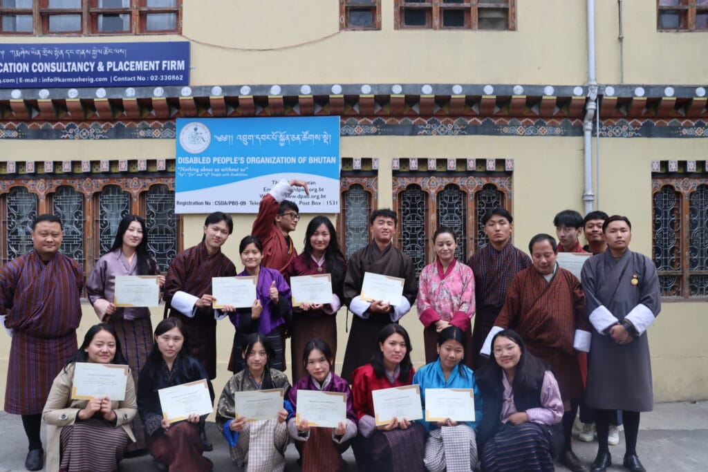 Group photo of participants during Bhutanese Sign Language Training Course 2024